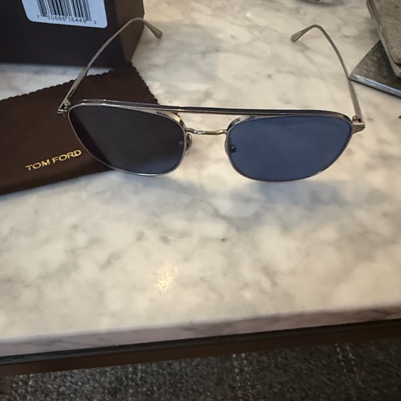 Tom Ford Silver Aviator Sunglasses - Picture 3 of 8